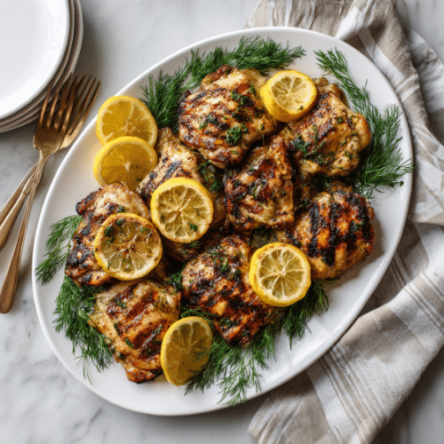 Lemon Garlic Grilled Chicken Thighs