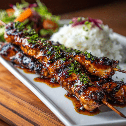 Honey Garlic Grilled Chicken Skewers