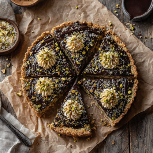 Pistachio Chocolate Chip Cookie Tart