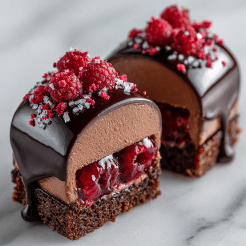 Chocolate Raspberry Mousse Bites