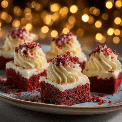 Red Velvet Cake Bites with Cream Cheese Frosting
