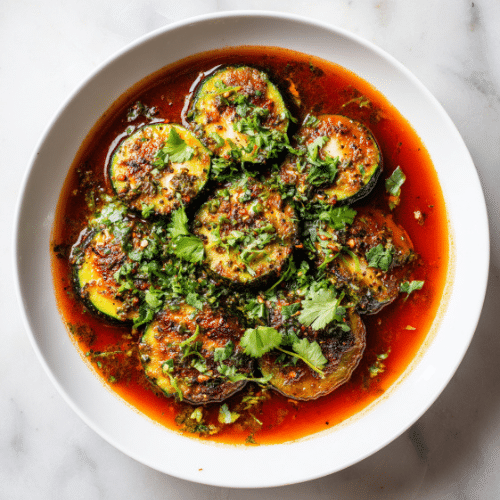 Stuffed Kousa (Lebanese Zucchini in Tomato Broth)
