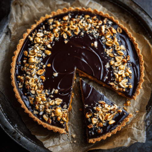 Chocolate Peanut Caramel Tart