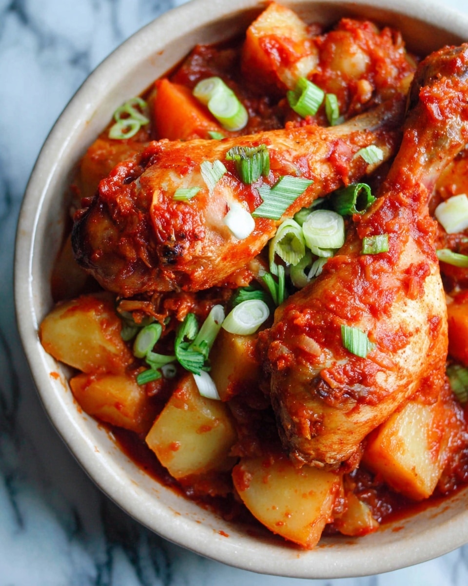 Korean Braised Spicy Chicken (Dak Doritang) Recipe - Recipe Image