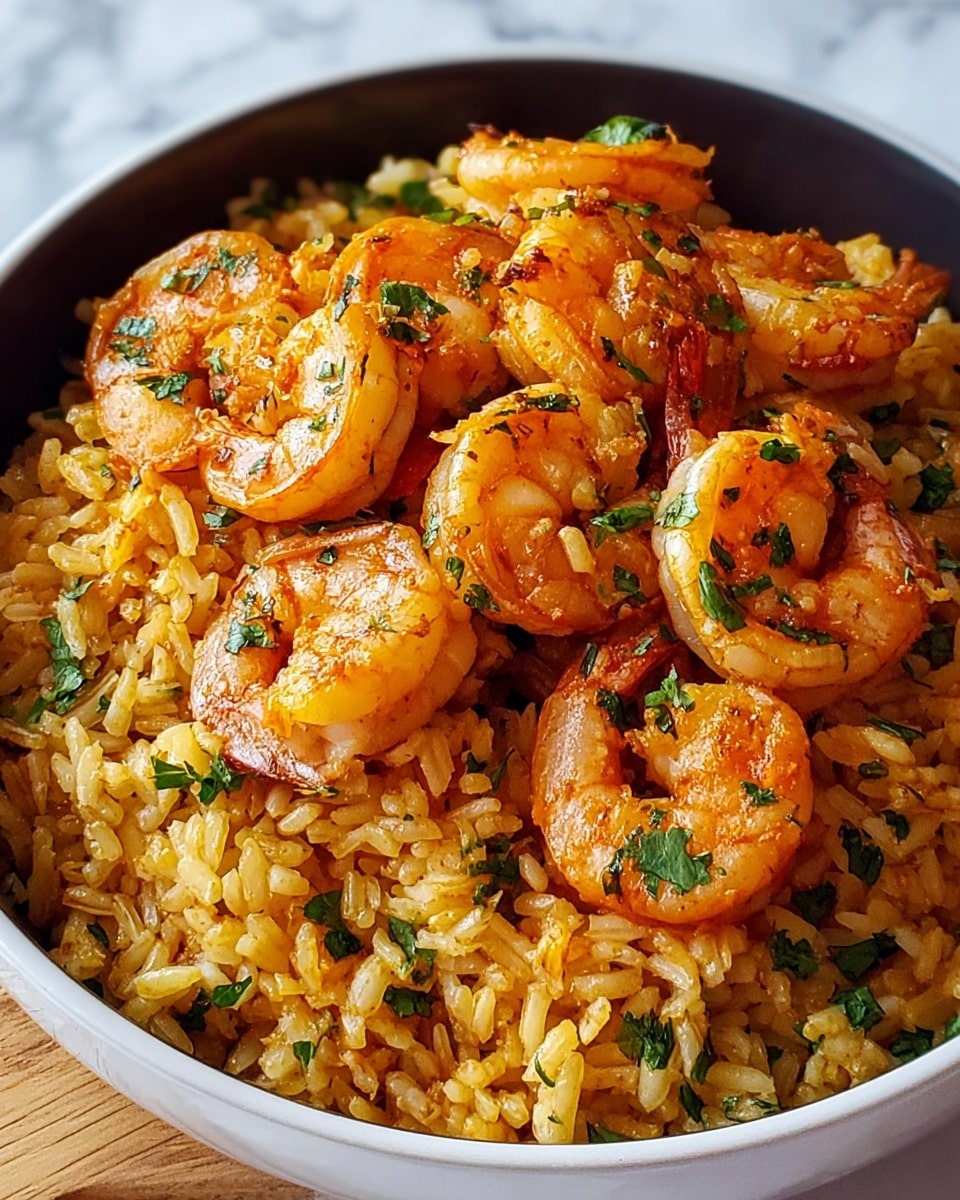 Garlic Butter Shrimp & Rice Recipe - Recipe Image