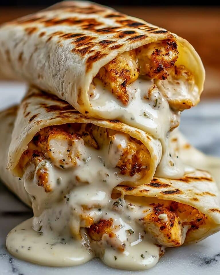 Cheesy Garlic Chicken Wraps Recipe