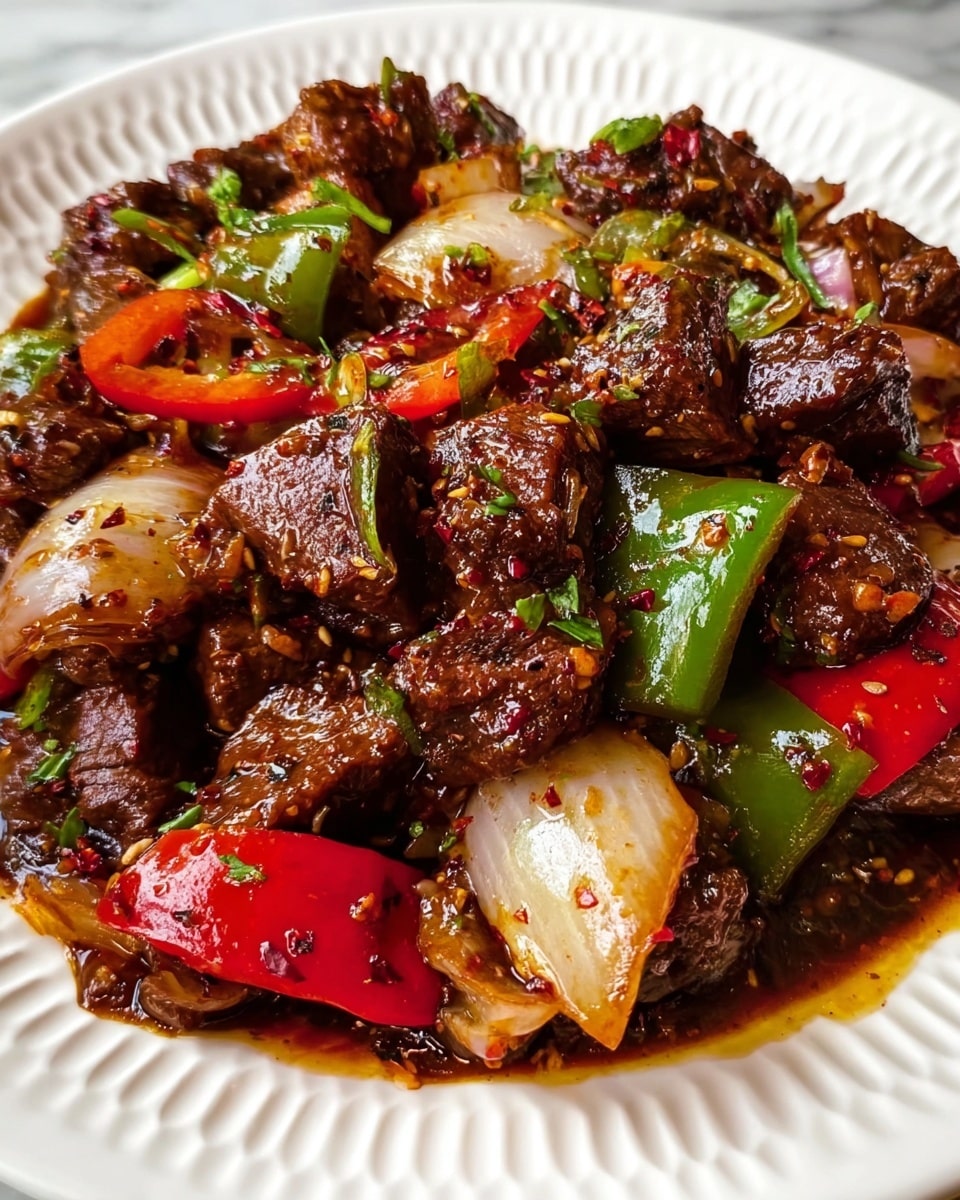 Pepper Steak with Bell Peppers and Onion Recipe - Recipe Image
