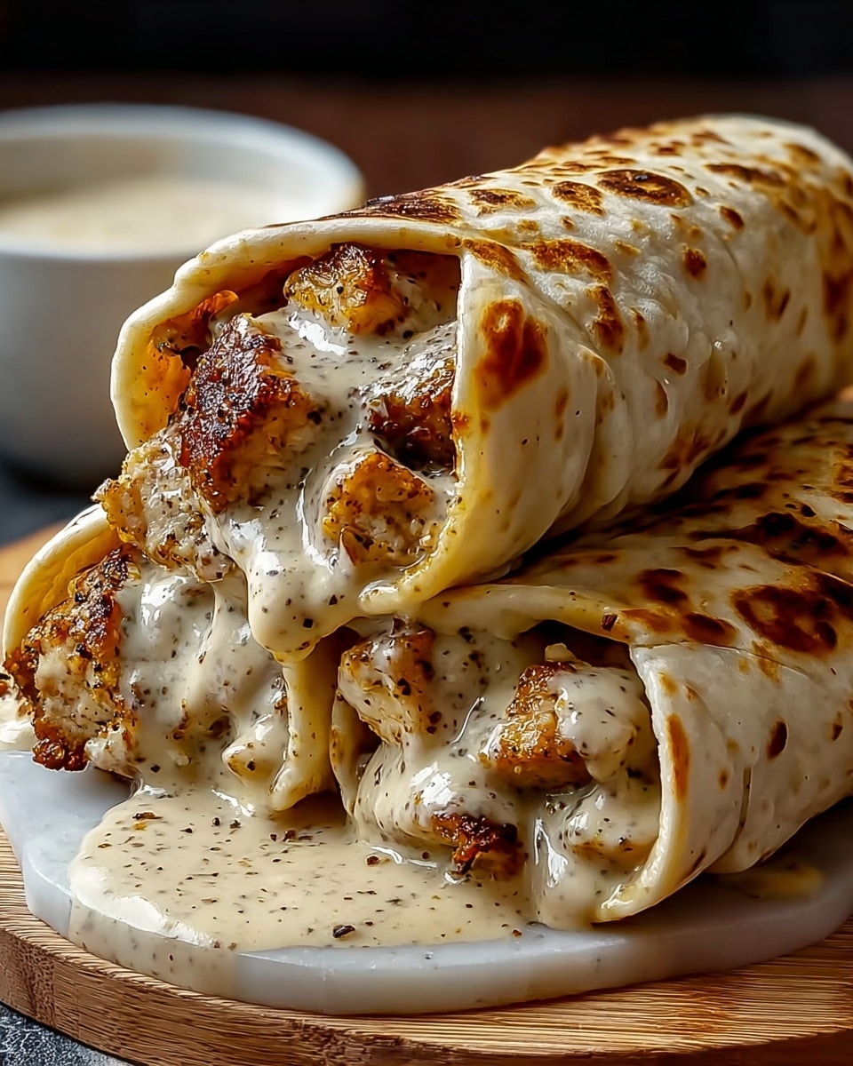 Cheesy Garlic Chicken Wraps Recipe - Recipe Image