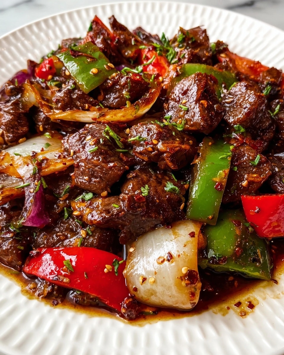 Pepper Steak with Bell Peppers and Onion Recipe - Recipe Image