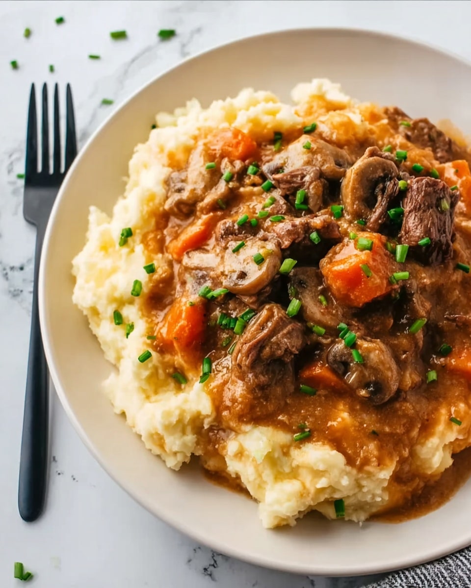 Fall Apple Cider Stew over Mashed Potatoes Recipe - Recipe Image