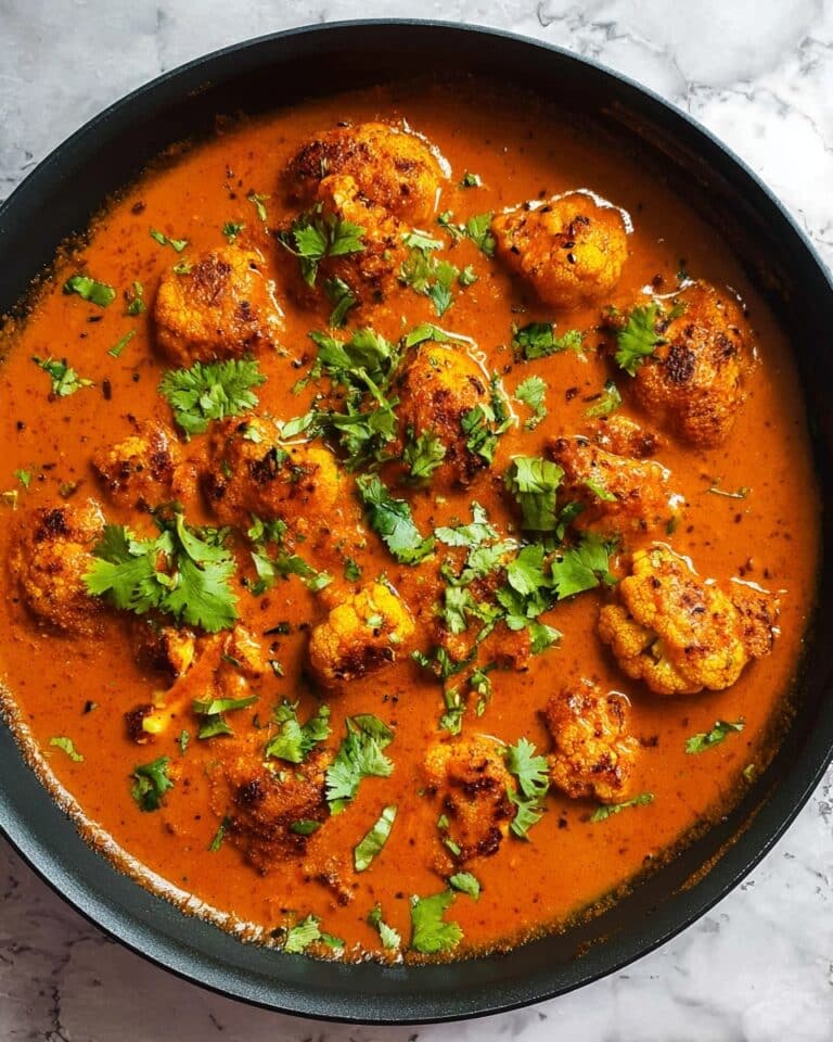 Butter Cauliflower Curry with Spiced Tomato Sauce and Cream Recipe