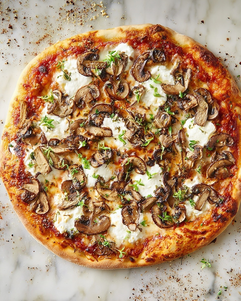 White Mushroom Pizza Recipe - Recipe Image