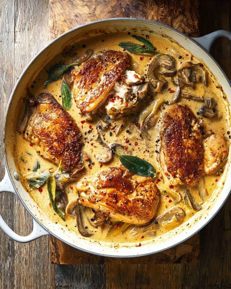 Chicken in Butternut Squash Mushroom Cream Sauce Recipe