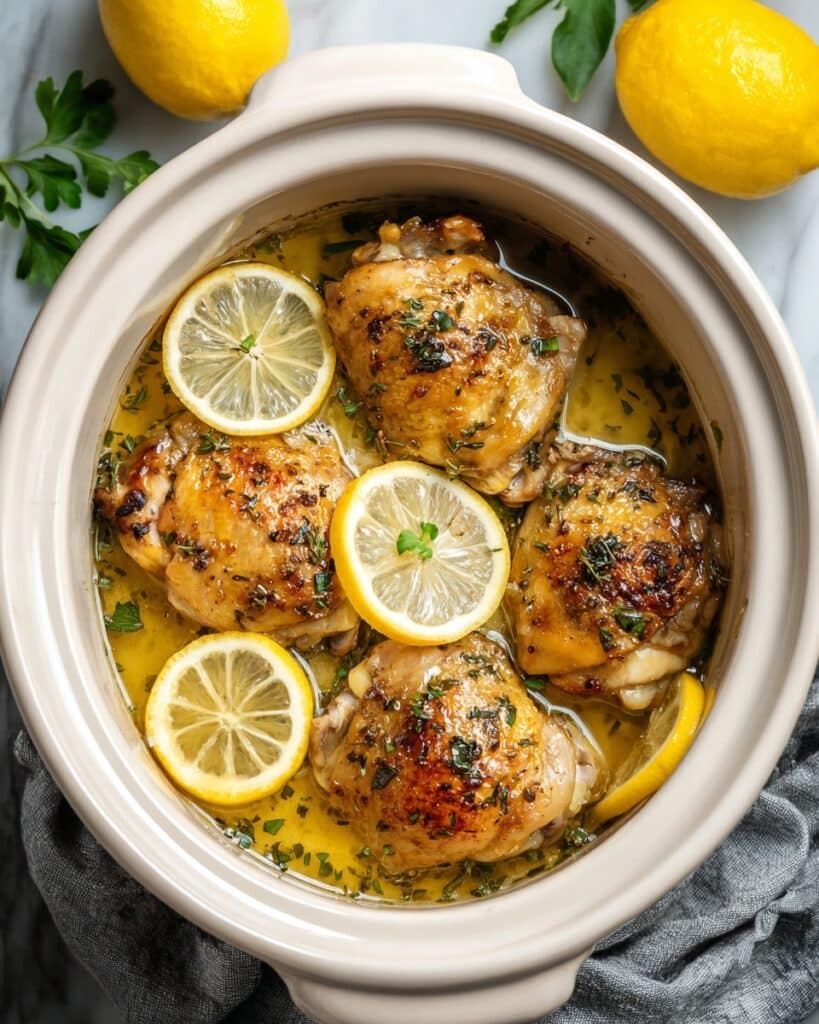 Slow Cooker Lemon Garlic Chicken Recipe