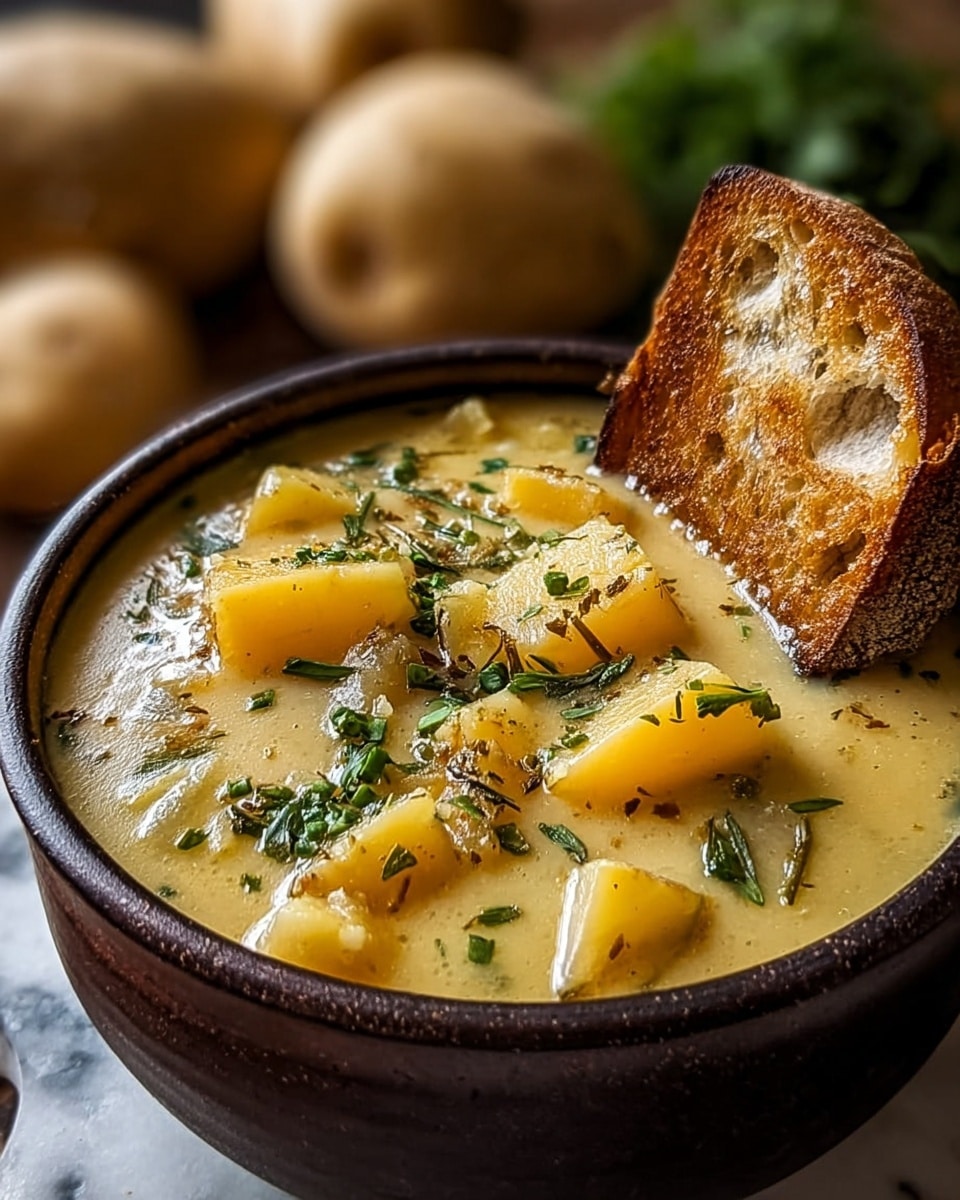 Cheddar Garlic Herb Potato Soup Recipe - Recipe Image