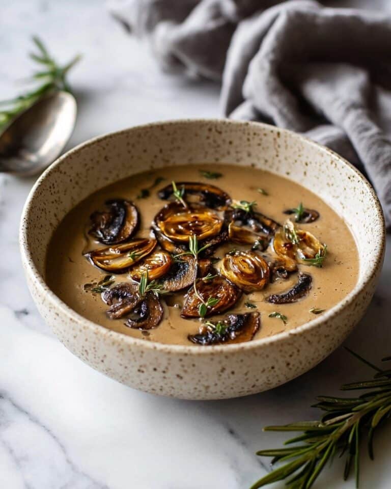 Mushroom Soup with Rosemary and Garlic Recipe