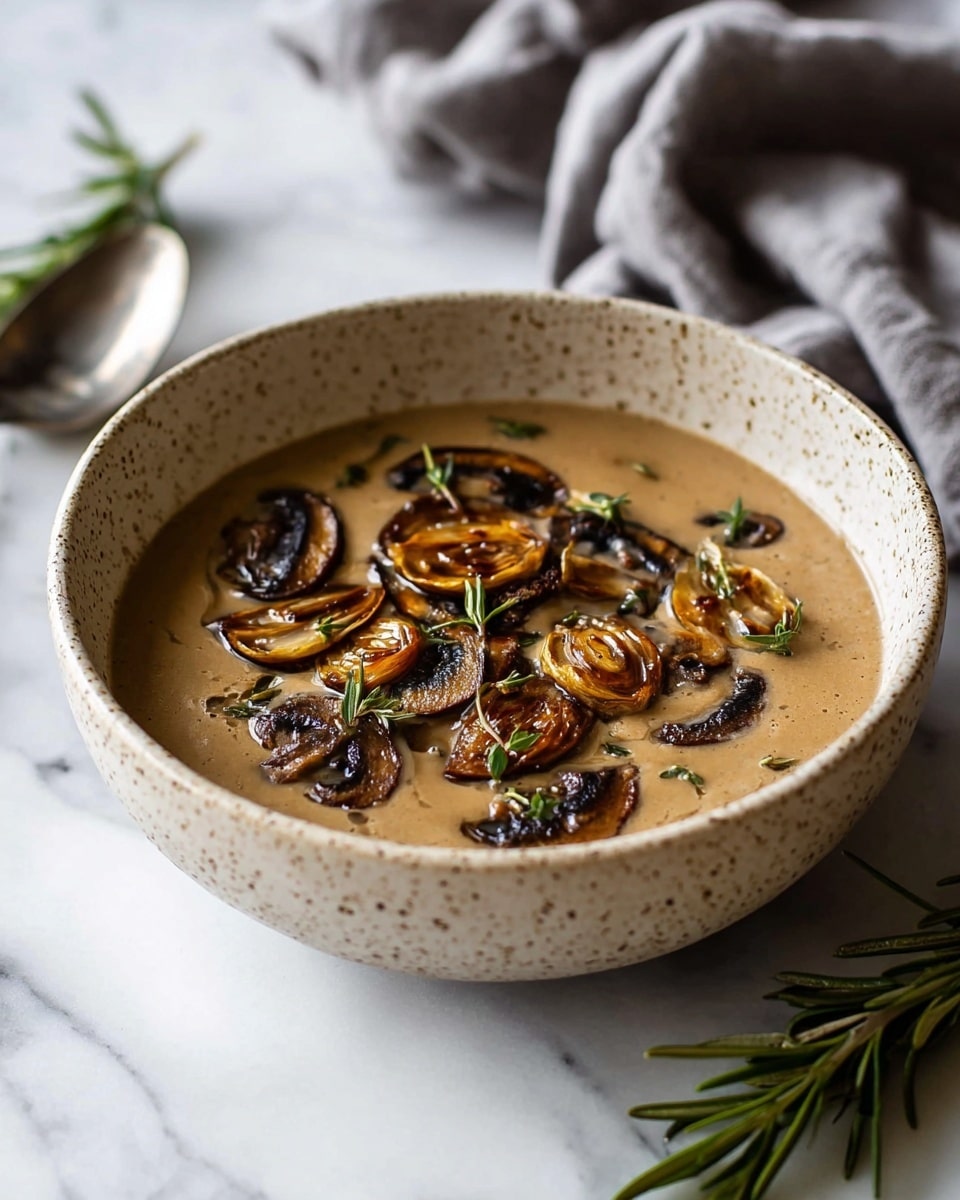 Mushroom Soup with Rosemary and Garlic Recipe - Recipe Image