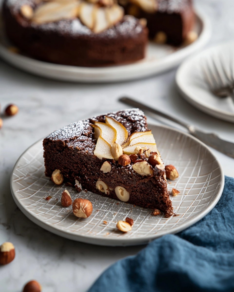 Chocolate Hazelnut Pear Cake Recipe - Recipe Image