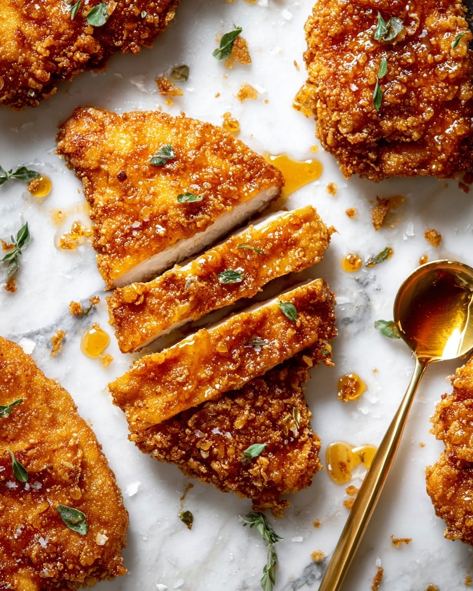 Baked Crunchy Chicken with Hot Honey Sauce Recipe - Recipe Image