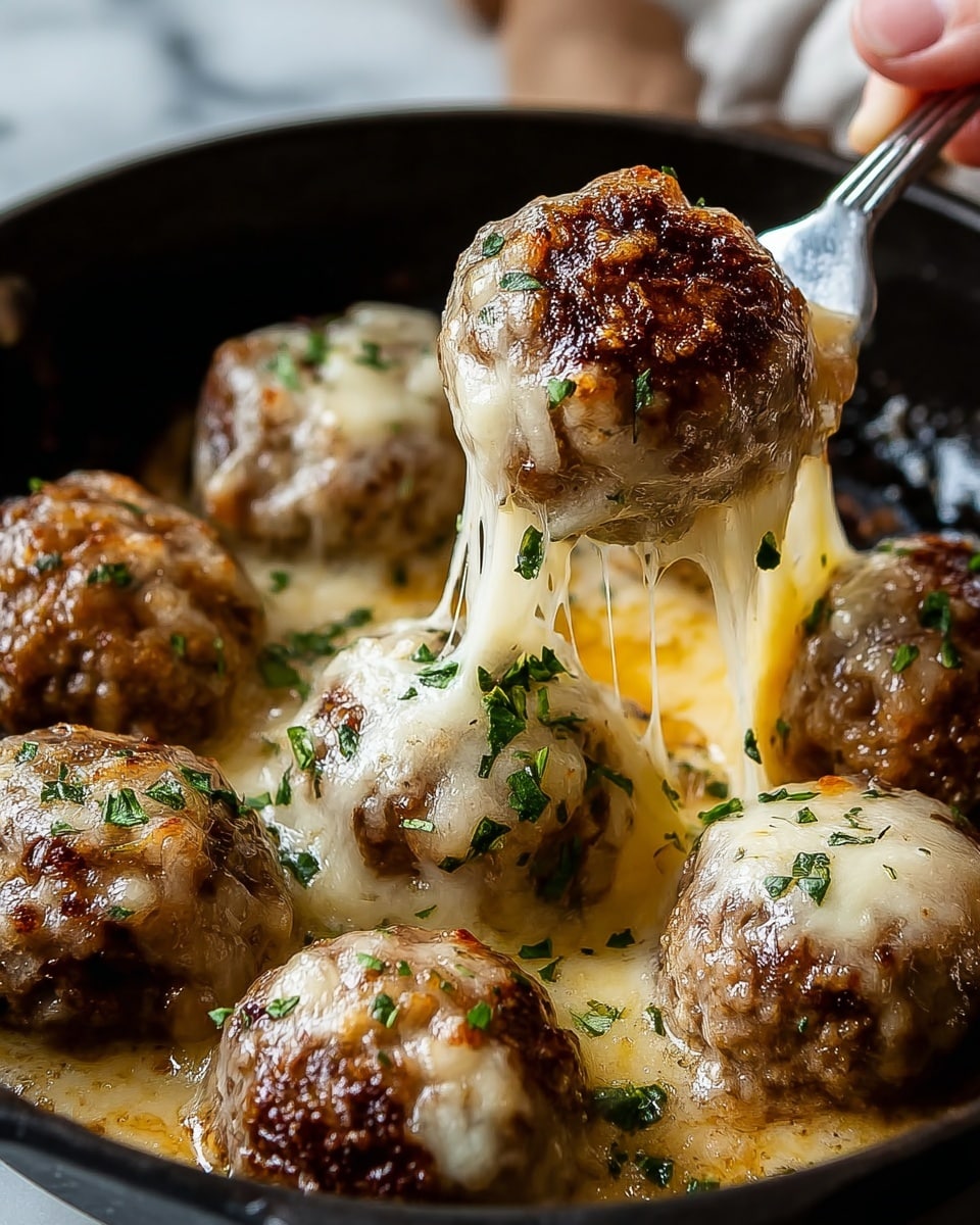 Cheesy French Onion Meatballs Recipe - Recipe Image