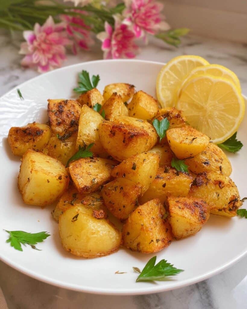 Greek Lemon Garlic Roasted Potatoes Recipe
