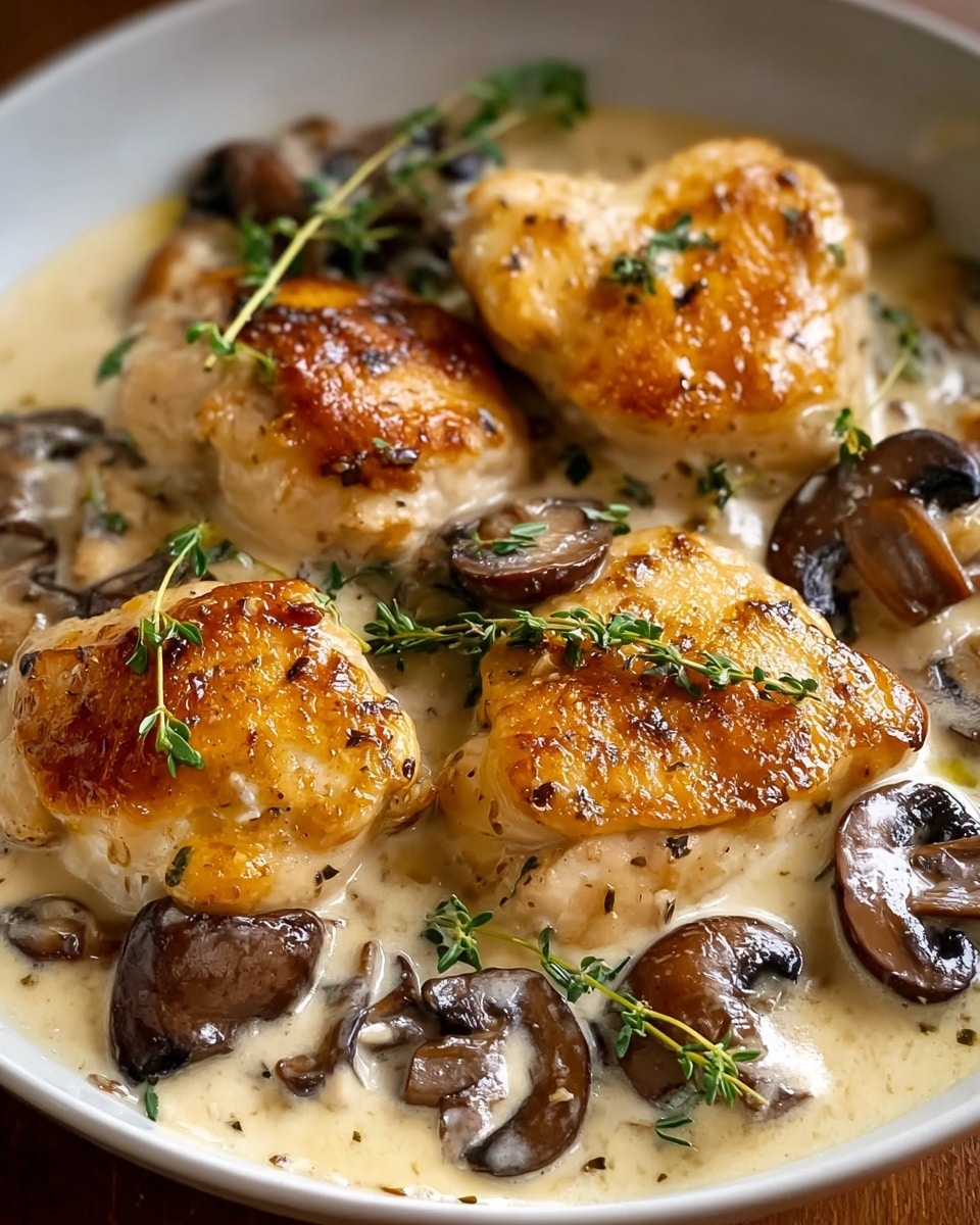 Savory Chicken in a Creamy Asiago Mushroom Sauce Recipe - Recipe Image