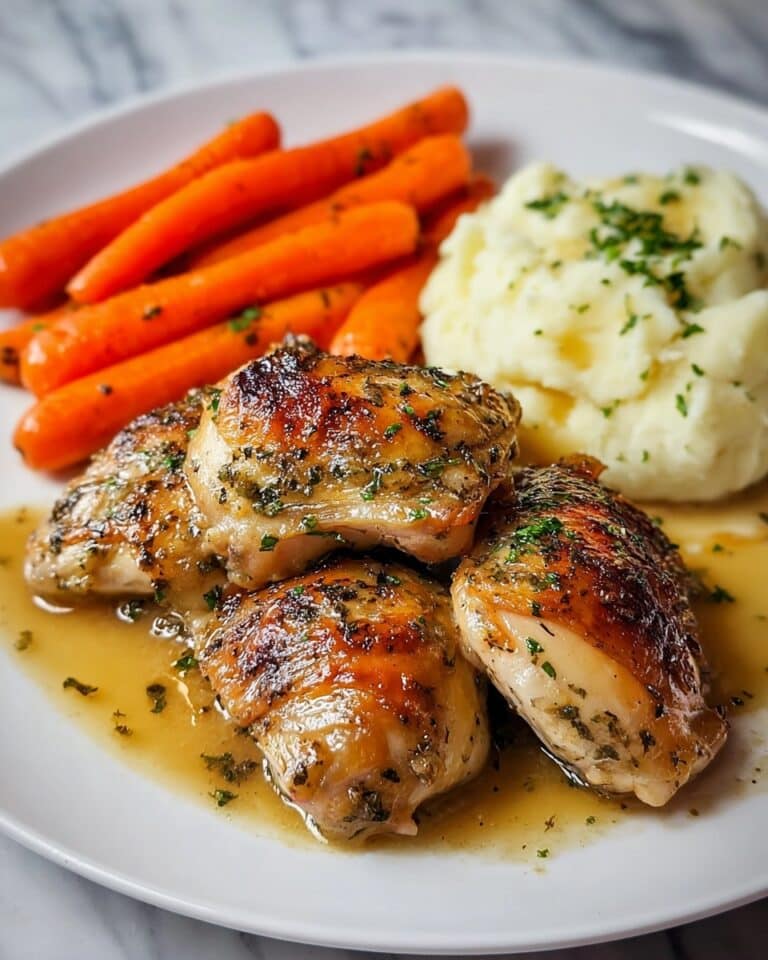 Garlic Herb Chicken with Roasted Carrots and Mashed Potatoes Recipe