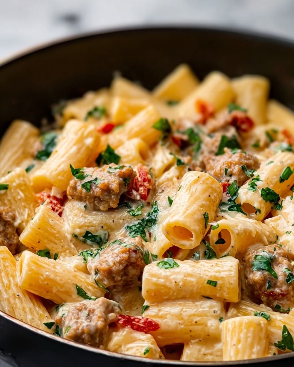 Creamy Italian Sausage Rigatoni Recipe - Recipe Image