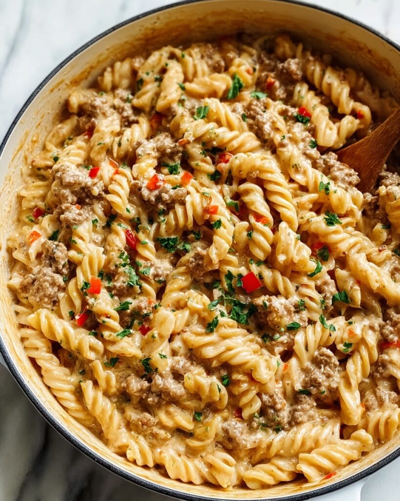 Stovetop Creamy Ground Beef Pasta Recipe