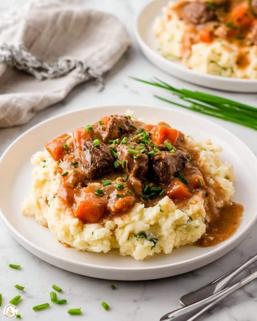 Fall Apple Cider Stew over Mashed Potatoes Recipe