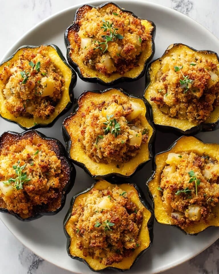 Stuffed Acorn Squash with Sausage, Apple, and Sage Recipe