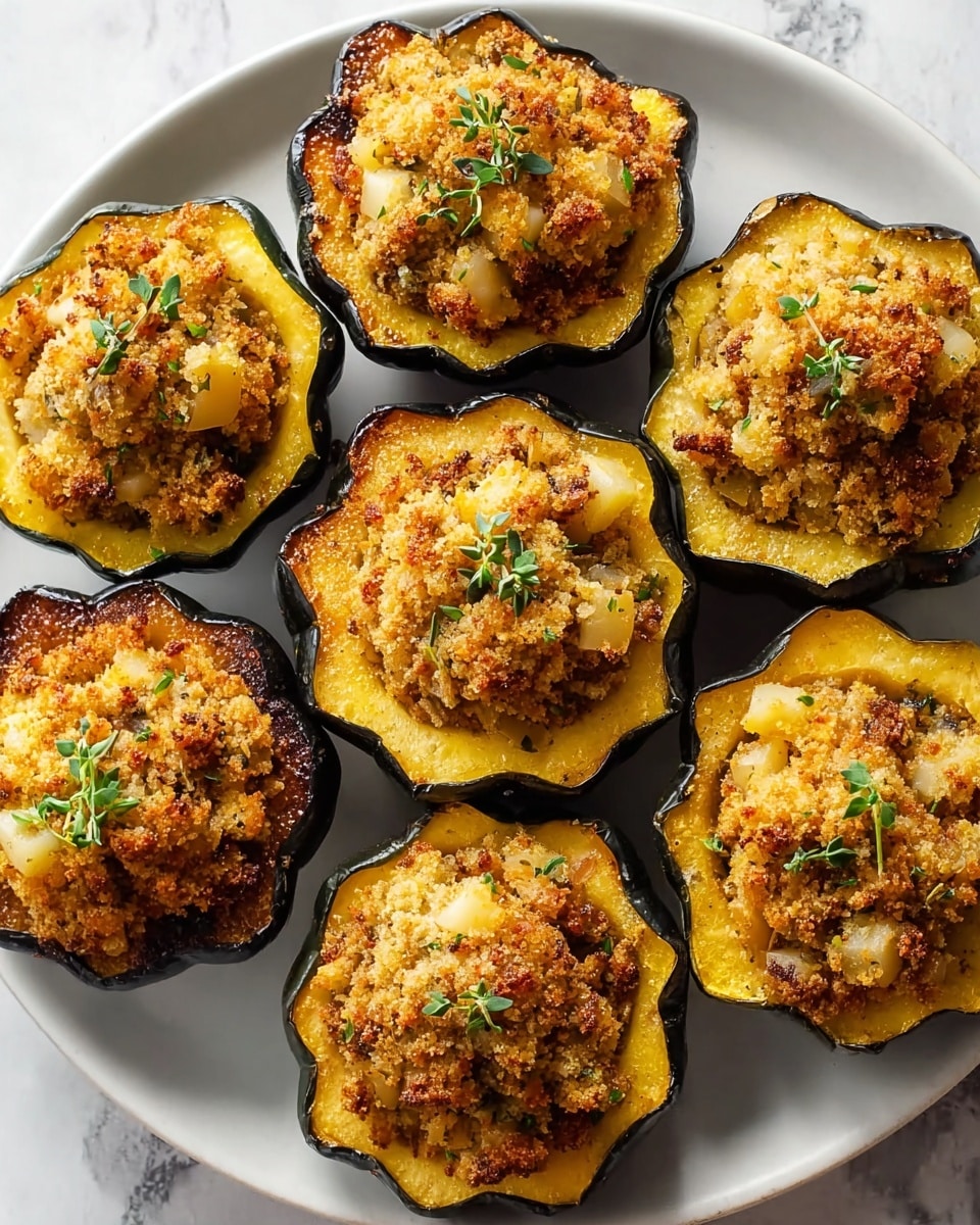 Stuffed Acorn Squash with Sausage, Apple, and Sage Recipe - Recipe Image