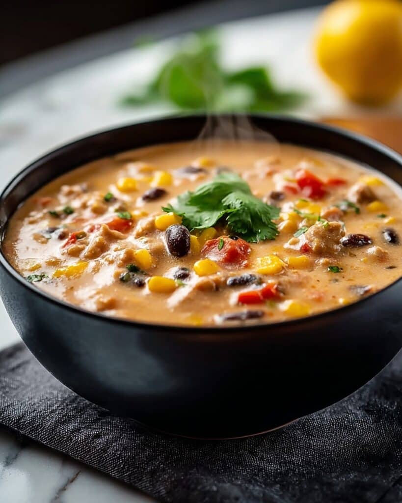 High Protein Creamy Taco Soup Recipe