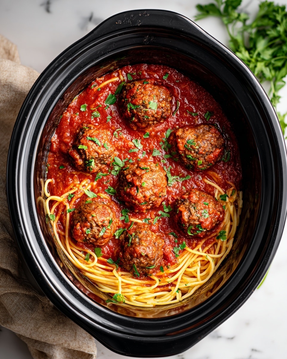 Crockpot Spaghetti and Meatballs Recipe - Recipe Image