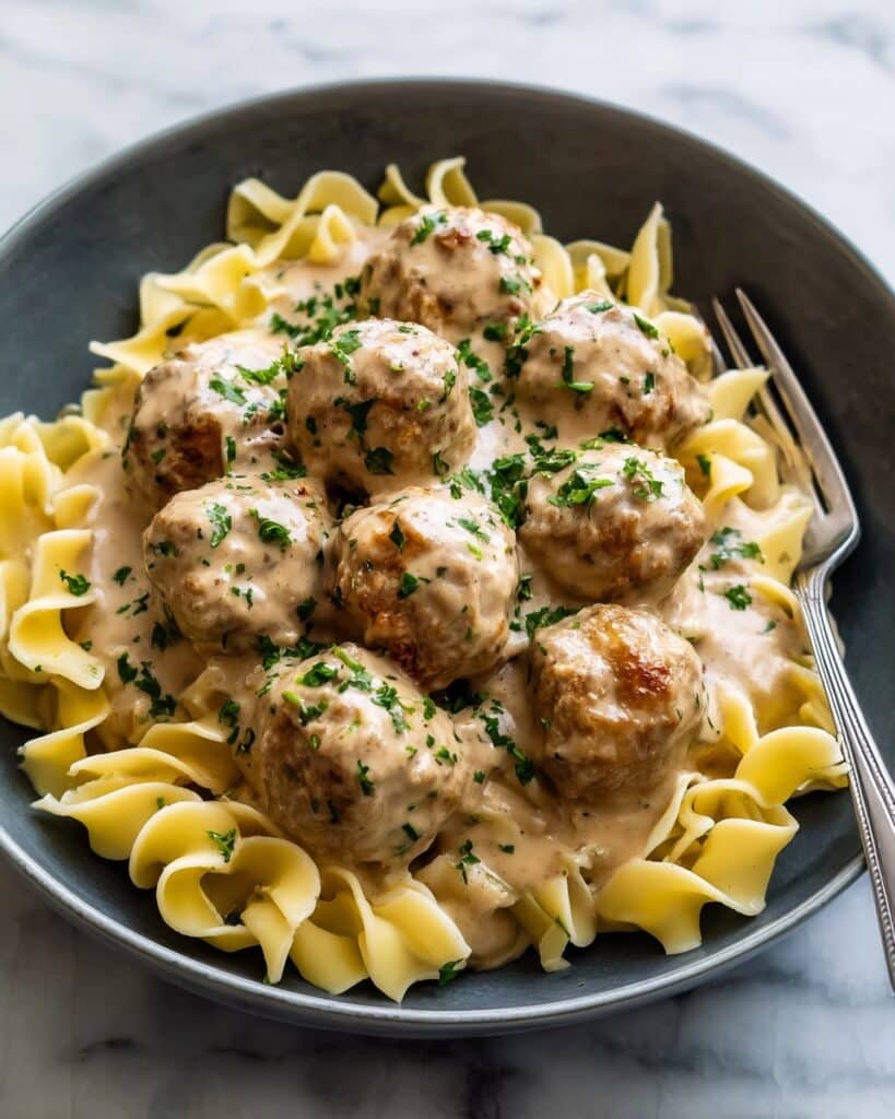 Crockpot Swedish Meatballs with Creamy Gravy Recipe