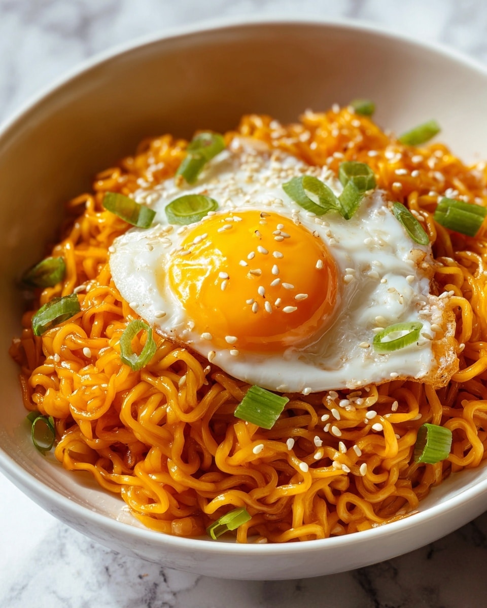 Korean Spicy Ramen Noodles with Cheese Recipe - Recipe Image