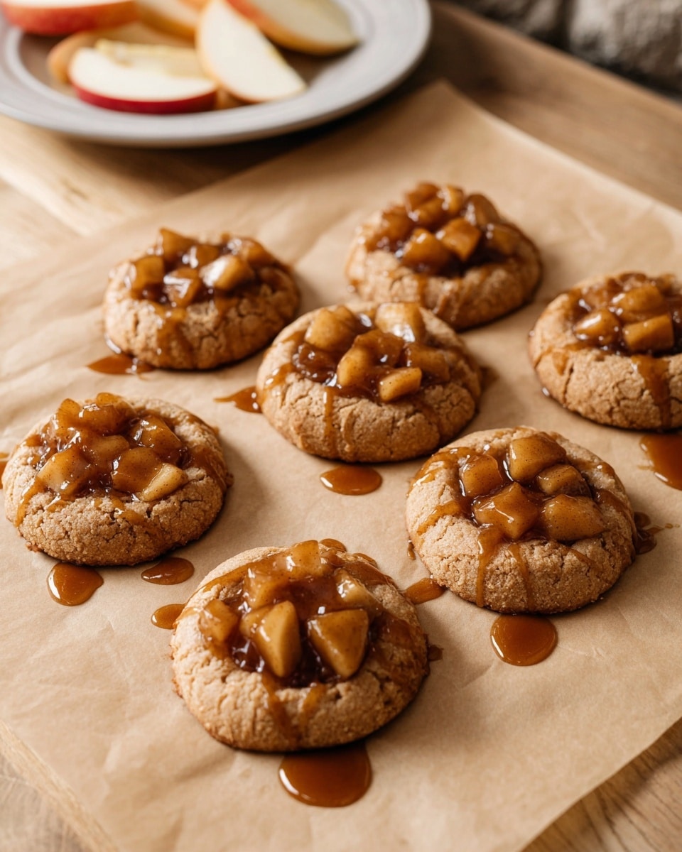 Apple Pie Cookies with Cinnamon Sugar Coating and Salted Caramel Recipe - Recipe Image