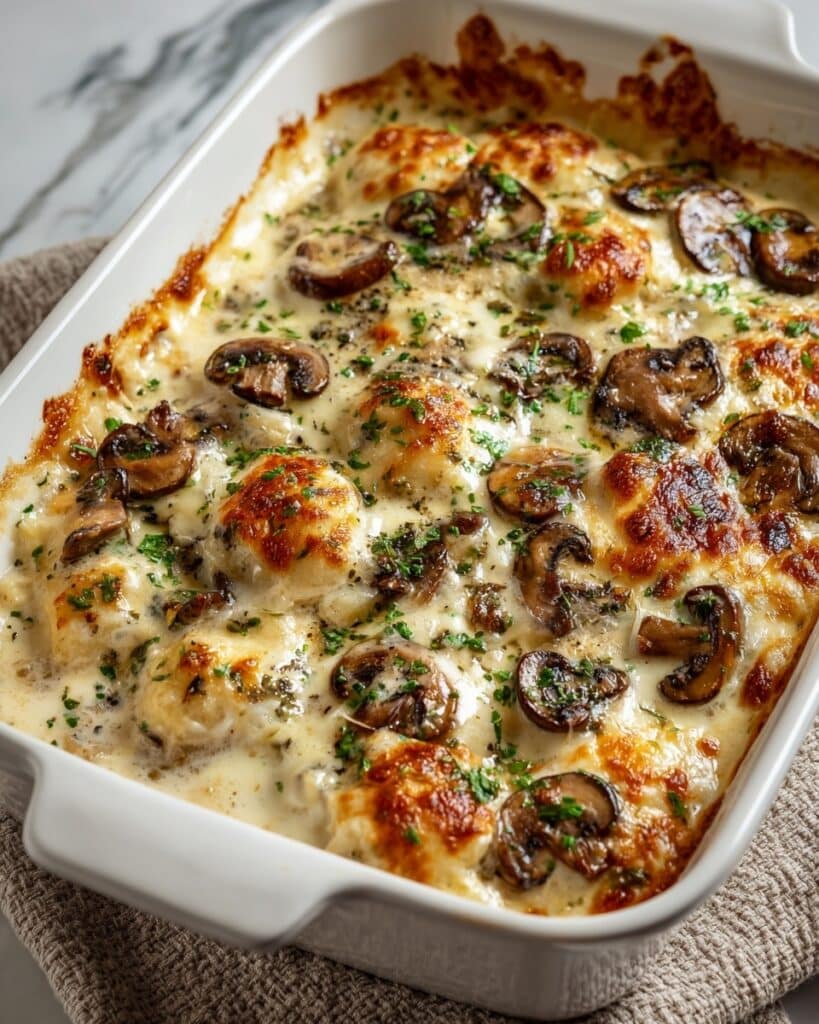 Keto Garlic Mushroom Chicken Casserole Recipe
