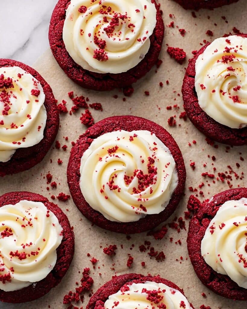 Frosted Red Velvet Cupcake Cookies Recipe