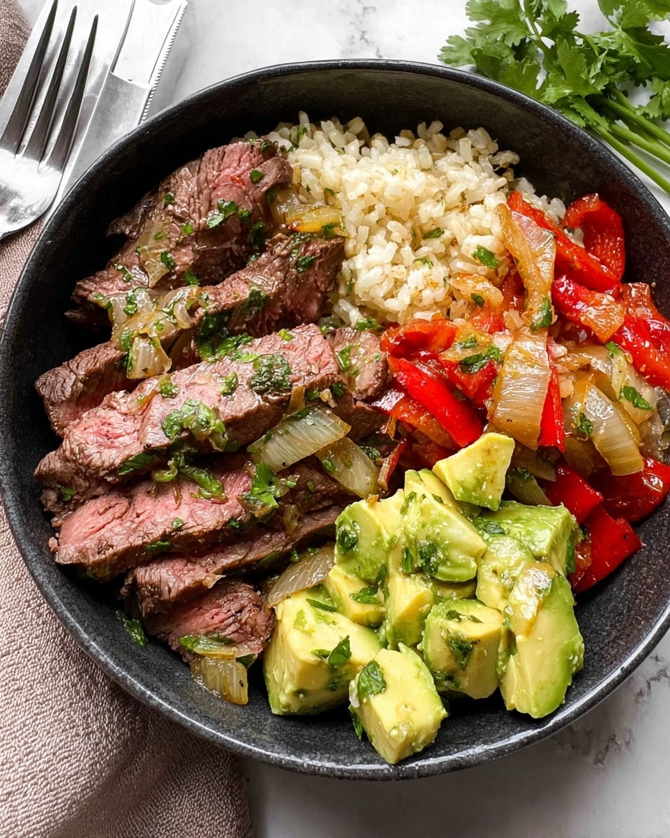 High Protein Steak Fajita Bowl Recipe - Recipe Image