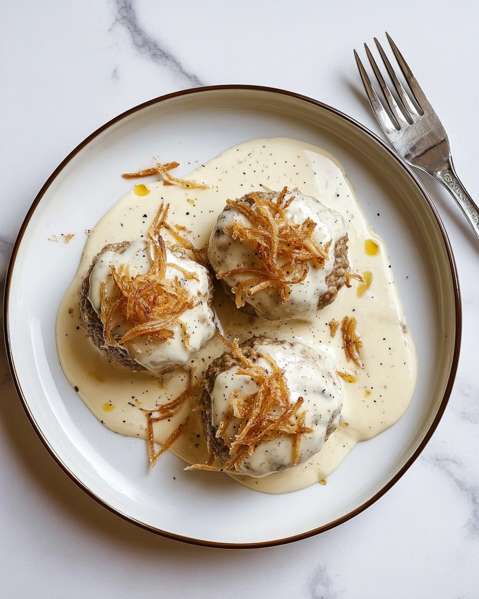 Keto Meatballs in Creamy Garlic Sauce Recipe - Recipe Image