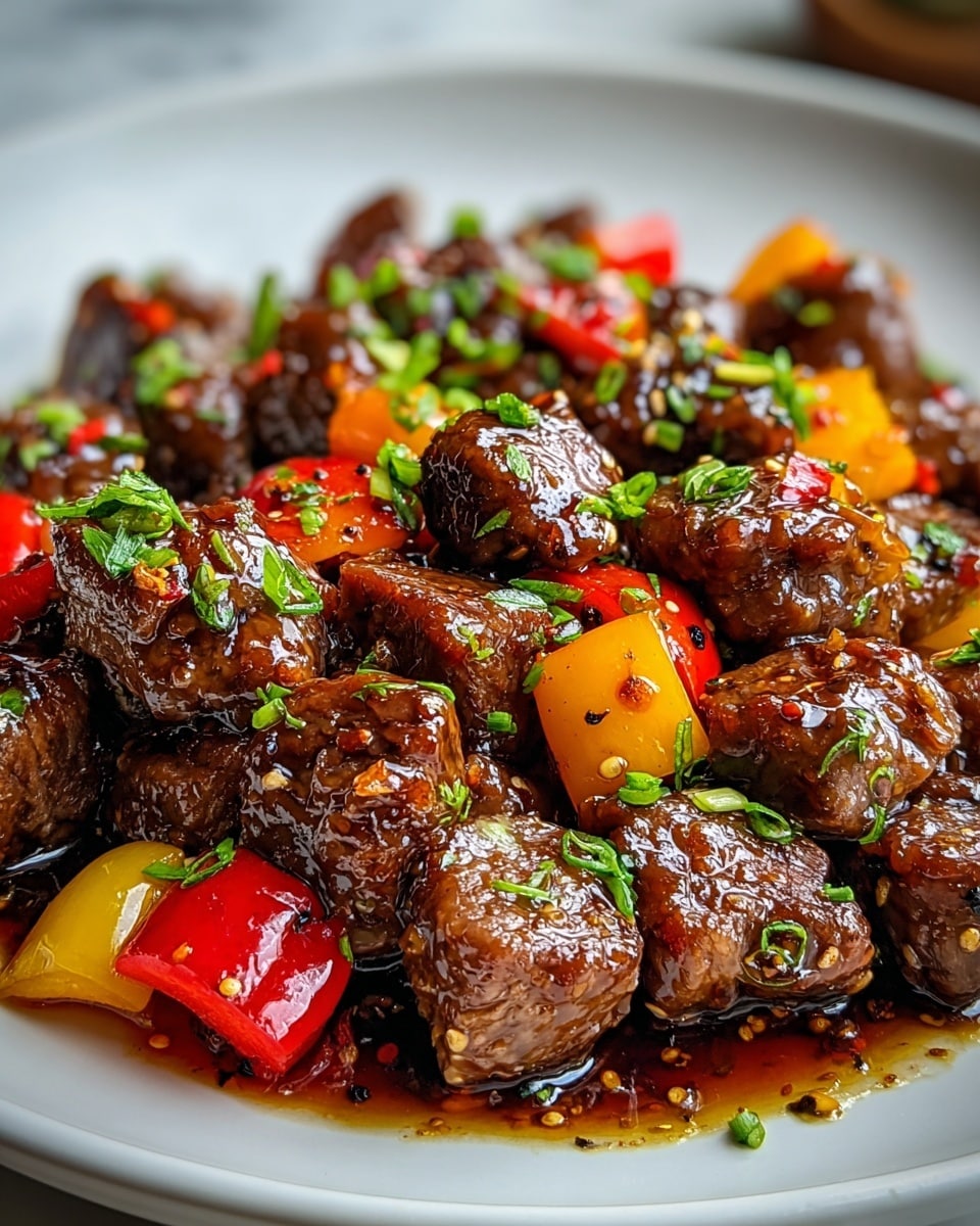 Air Fryer Honey Garlic Steak Sweet Pepper Bites Recipe - Recipe Image