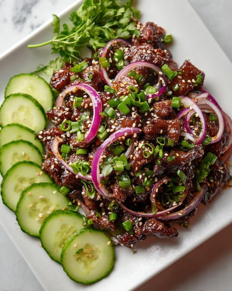 Spicy Keto Korean Ground Beef with Cucumber Salad Recipe