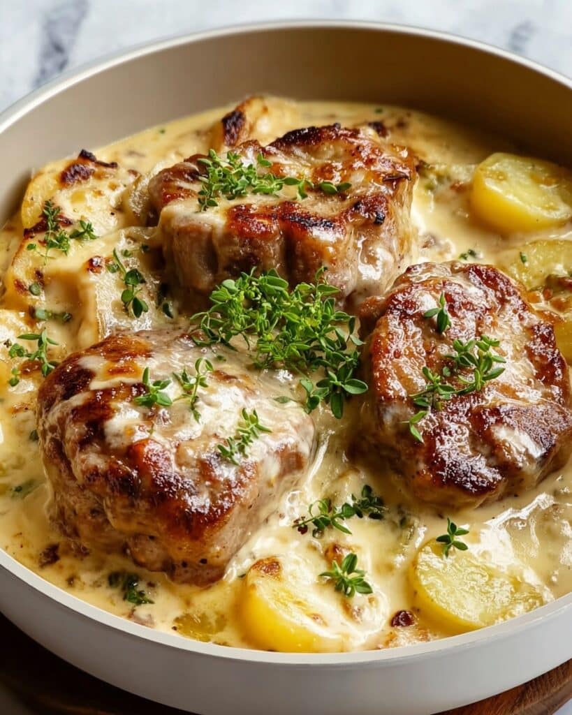 Smothered Pork Chop and Scalloped Potato Casserole Recipe