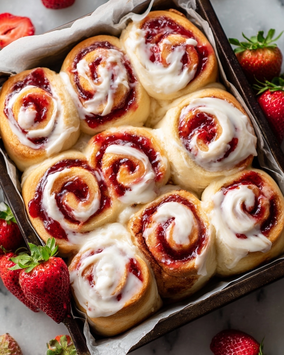 Strawberry Cheesecake Cinnabon Rolls Recipe - Recipe Image