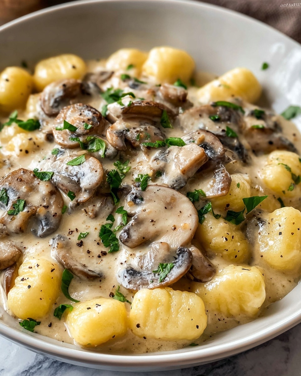 Mushroom Gnocchi with Parmesan Cream Sauce Recipe - Recipe Image