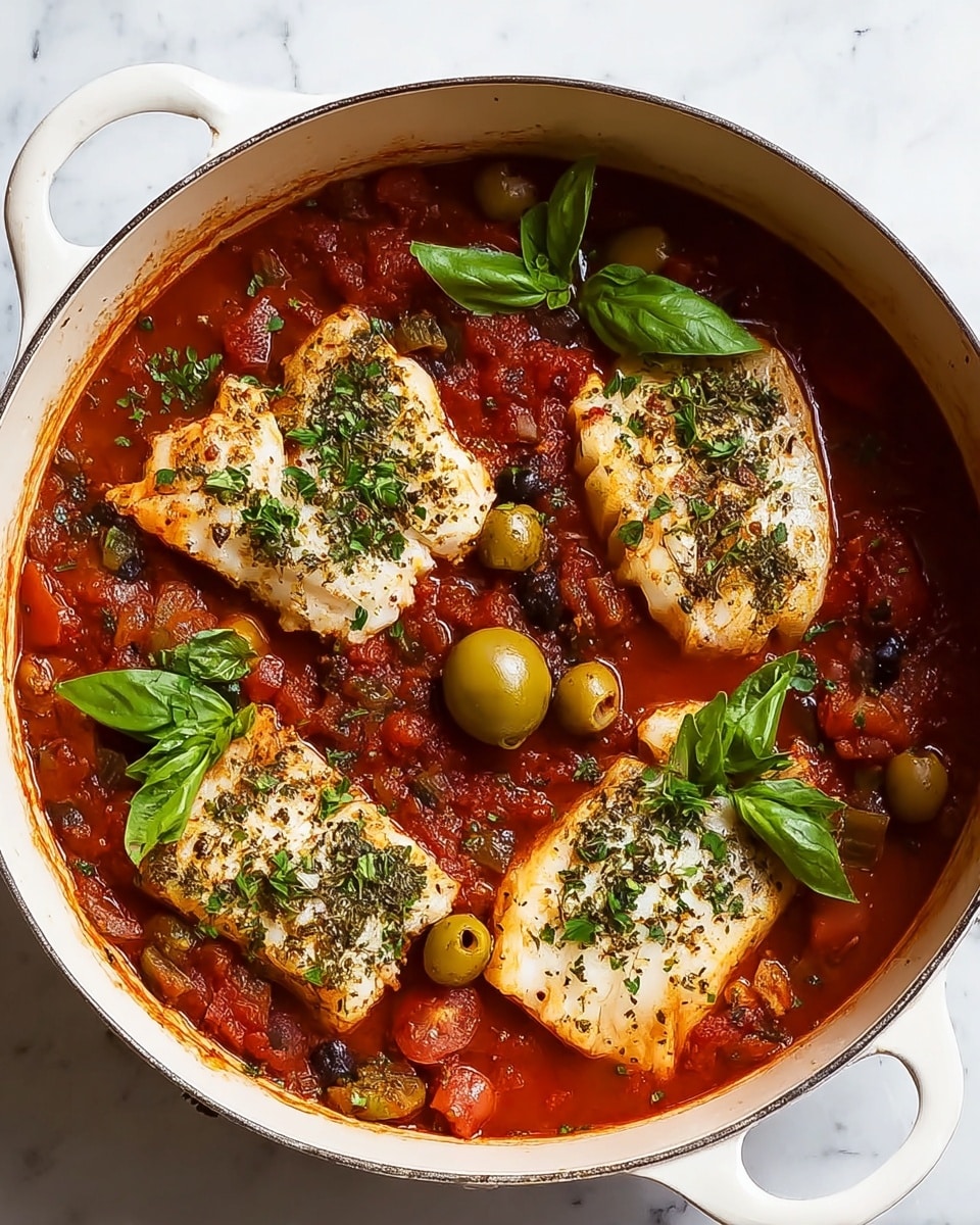 Savory Fish Puttanesca Recipe - Recipe Image