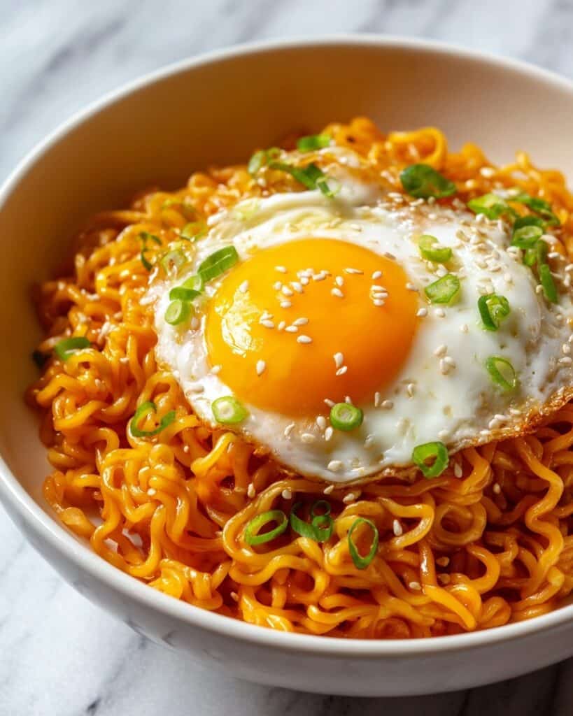 Korean Spicy Ramen Noodles with Cheese Recipe