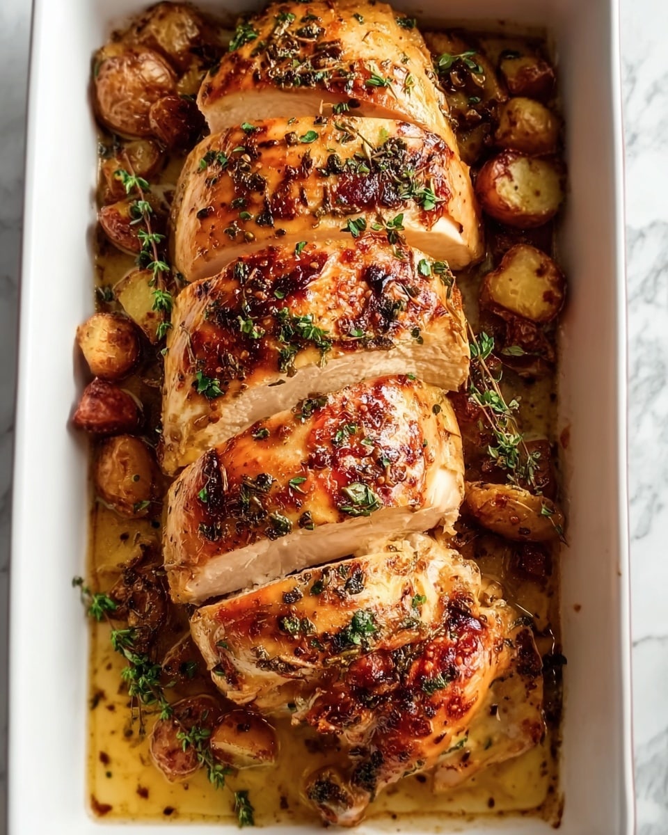 The image shows a white oval plate on a white marbled surface, holding a sliced rolled turkey dish stuffed with green spinach and small red pieces, possibly bacon or ham. The turkey outer layer is golden brown and crispy, with herbs sprinkled on top. The roll is cut into five thick slices, each revealing a clear contrast between the white turkey meat outer layer and the green and red filling inside. A silver fork lies on the right side of the plate next to the slices, and a gray cloth napkin is partly visible to the left side of the plate. Small fresh green herb sprigs are scattered around the scene for decoration. Photo taken with an iphone --ar 4:5 --v 7
