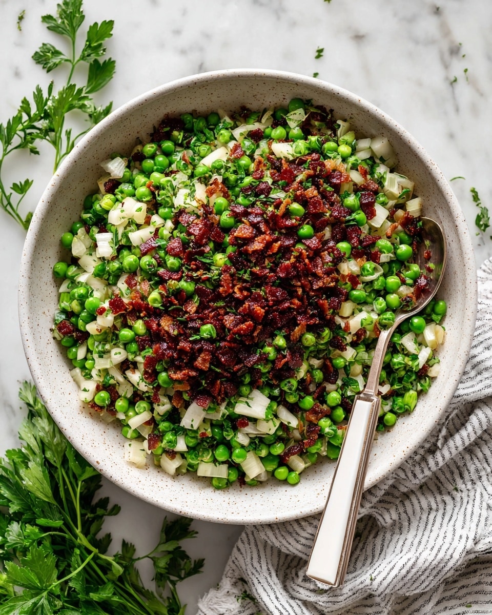 Thanksgiving Peas with Pear and Pancetta Recipe - Recipe Image